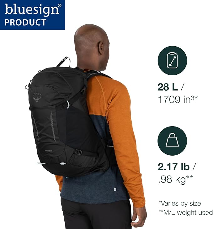 Osprey Hikelite 28L Unisex Hiking Backpack, Chameleon/Black - Image 2