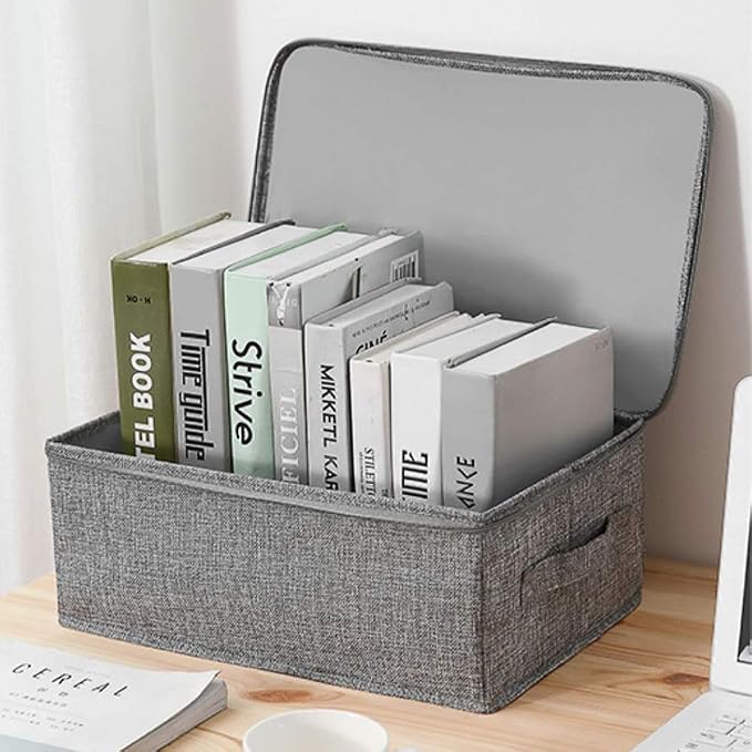 ANMINY 3PCS Storage Bins with Zipper Lids 13 Qt Lidded Fabric Storage Boxes - Image 6