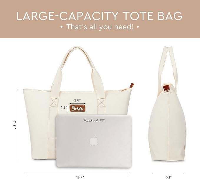 AW BRIDAL Monogram Canvas Tote Bag - Image 2