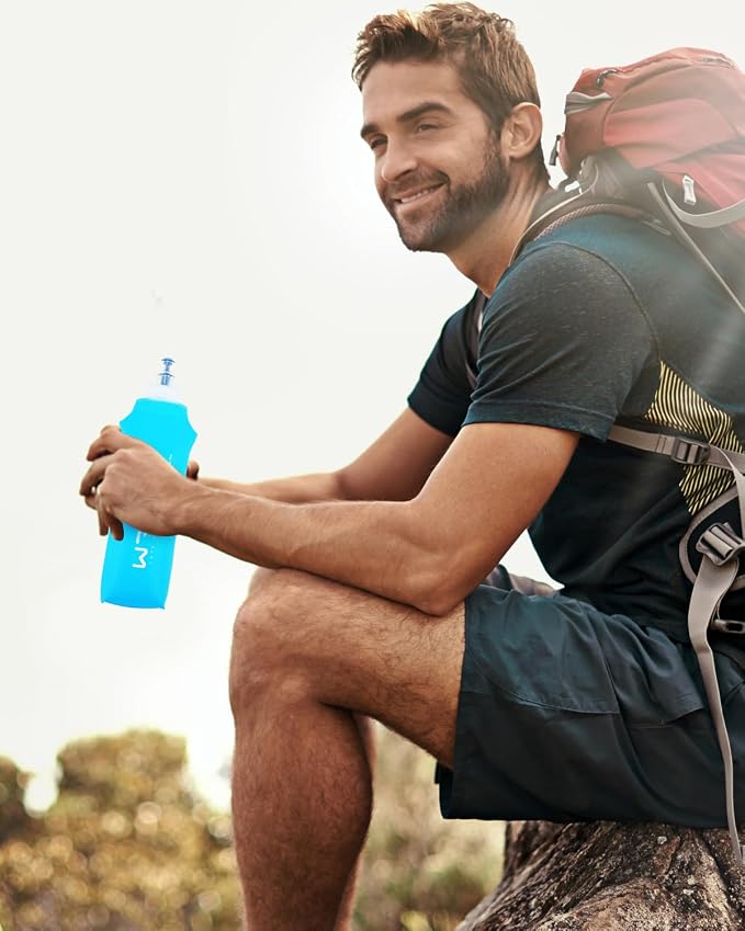 Folding Soft Flask Portable Collapsible Running Lightweight Water Bottle - Image 6