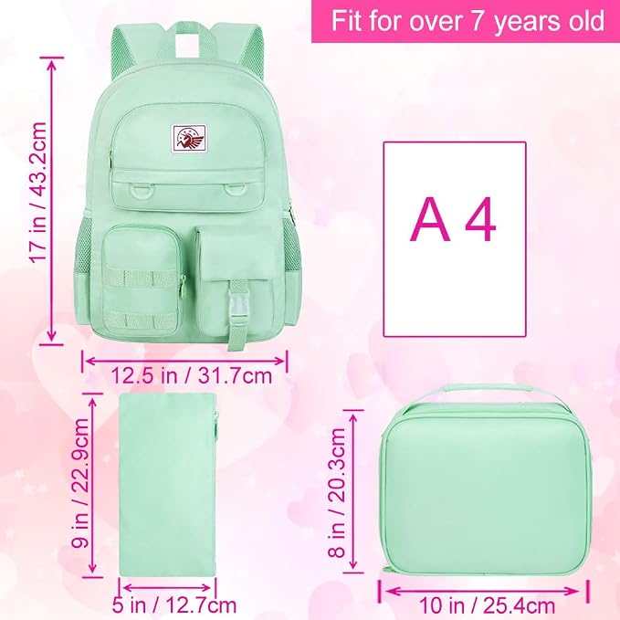 CCJPX Girls Backpack, 16 inch School Laptop Bag College Bookbag, Anti Theft - Image 3