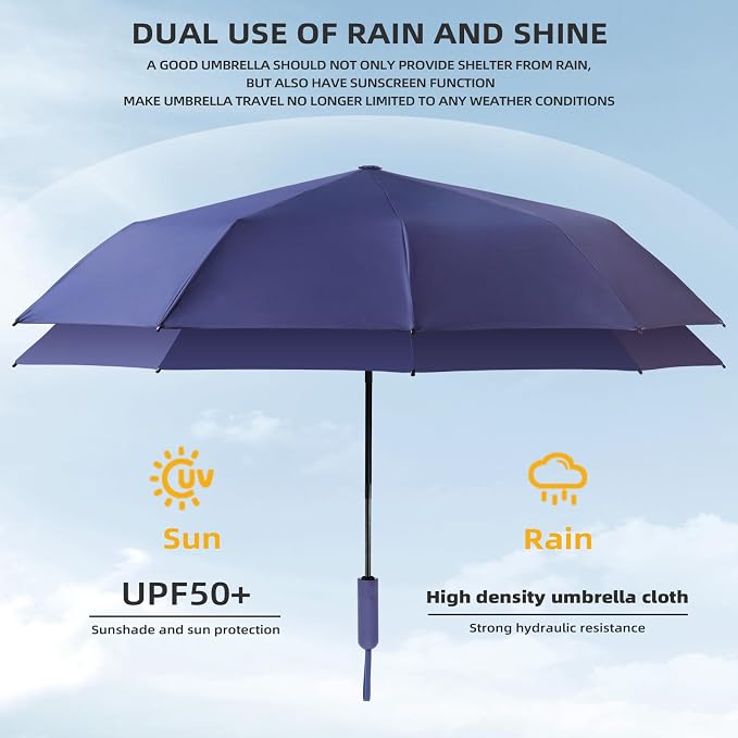 Folding Umbrella Anti-UV Compact Durable Folding Umbrella Auto Open Close - Image 3