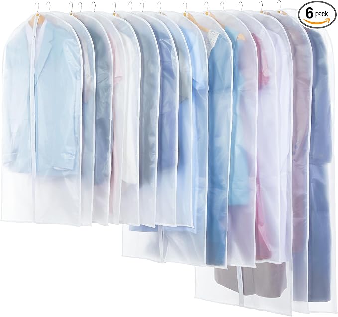6 Pack Translucent Garment Bags by Carbrea