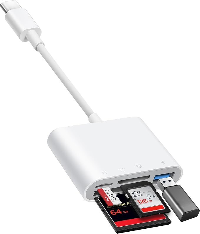 USB C to SD CF Card Reader, SD Card Adapter by BnmxTek