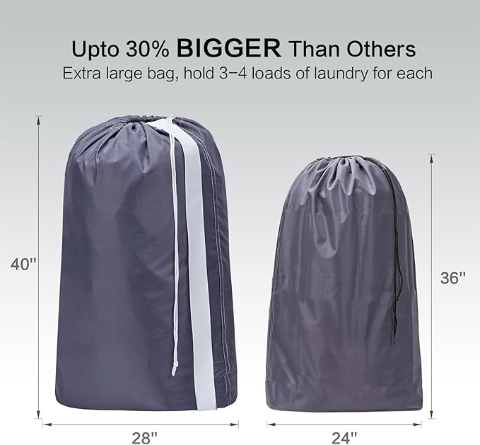 HOMEST 2 Pack XL Nylon Laundry Bag - Image 3