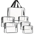 6Pcs Crystal Clear PVC Travel Toiletry Bag Kit by ROYBENS