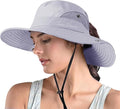 ZOORON Women's Ponytail Safari Sun Hat, Wide Brim UV Protection Outdoor Bucket by ZOORON