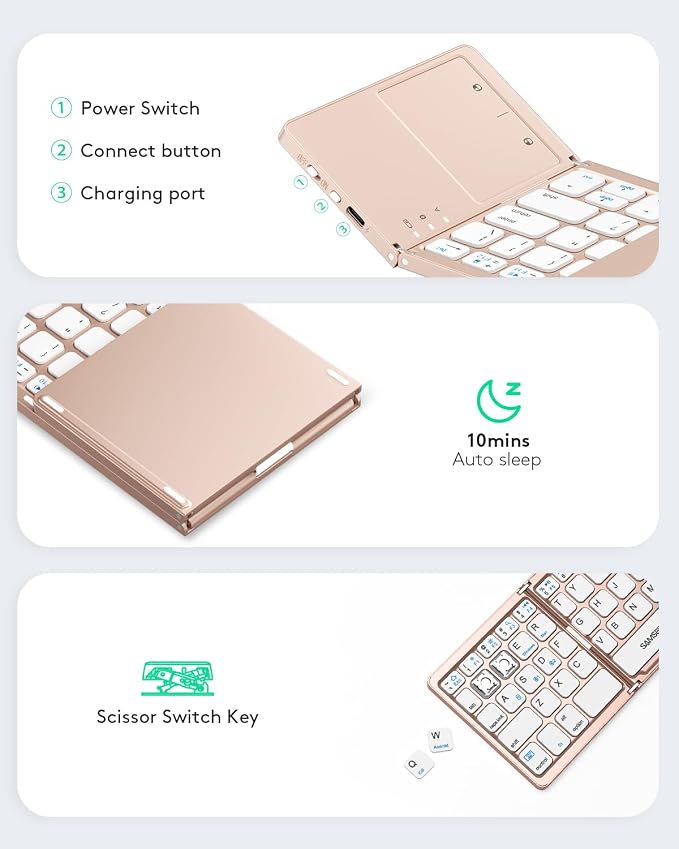 Samsers Multi-Device Foldable Bluetooth Keyboard - Image 7