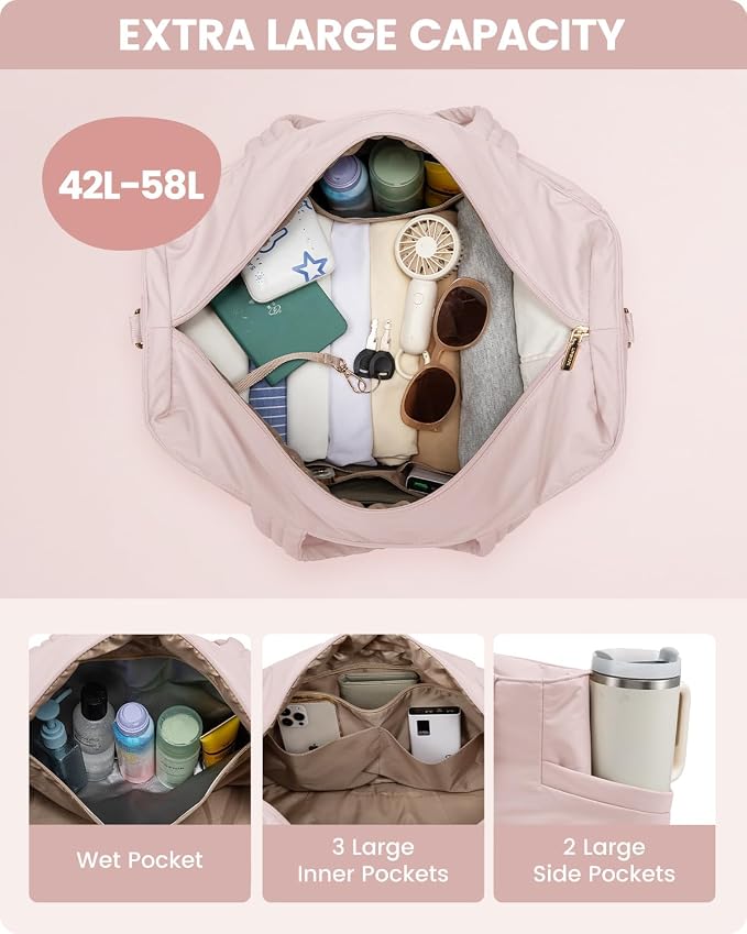 LOVEVOOK Travel Duffle Bag, Puffer Weekender Bags - Image 4