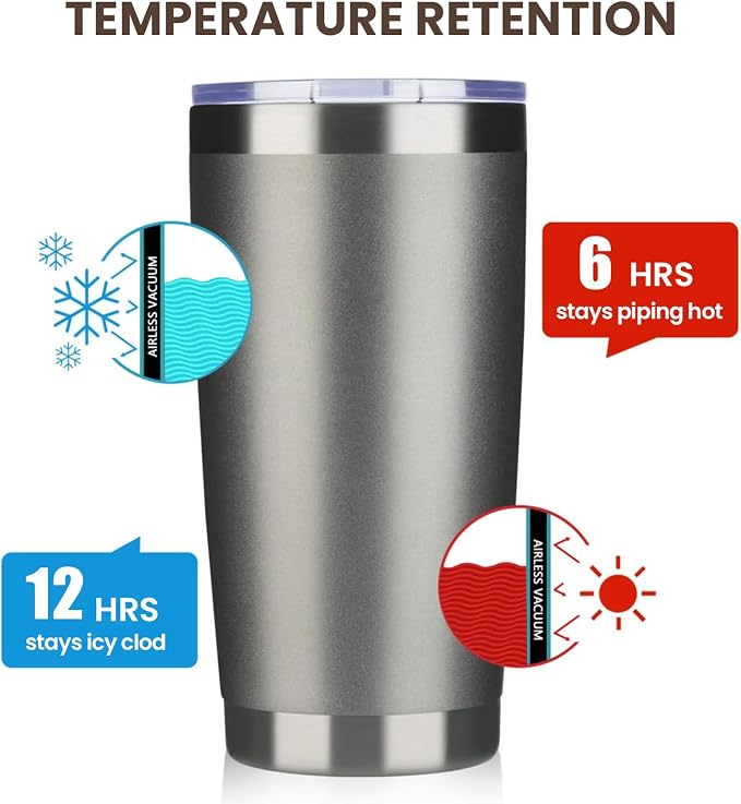 MEWAY 20oz Tumbler 8 Pack Double Wall Vacuum Insulated Travel Mug Bulk - Image 6