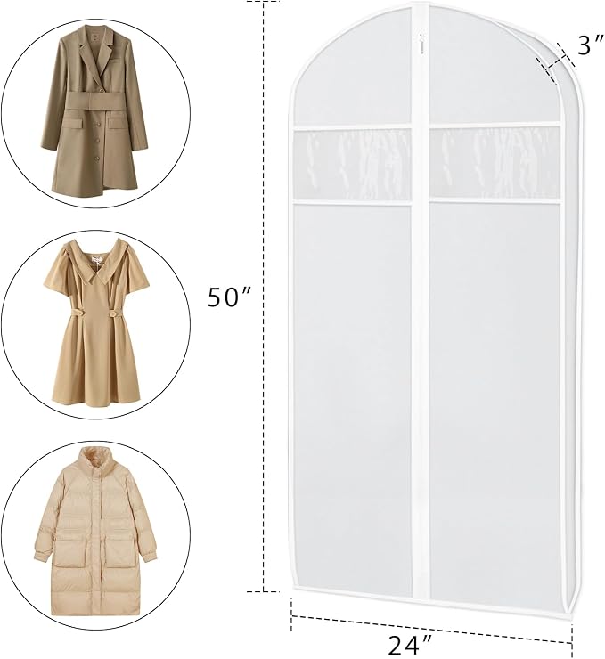 Zilink Clear Suit Coat Bags for Storage 50-inch Dress Bags for Hanging Clothes - Image 2