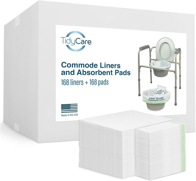 Disposable Bedside Commode Liners and Pads by TidyCare