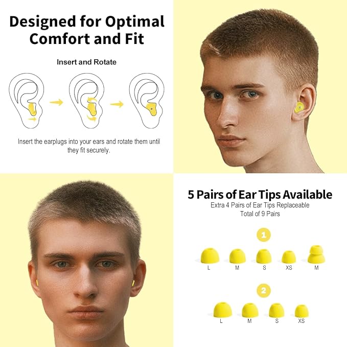 Ear Plugs for Sleeping Reusable Earplugs for Concerts Noise Cancelling Soft - Image 2