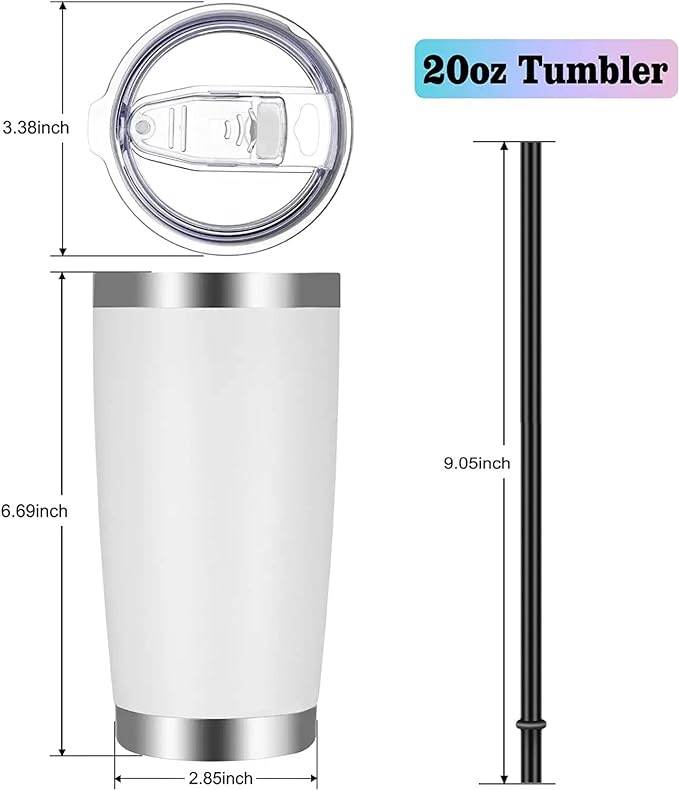 VEGOND 20oz Tumbler with Lid and Straw Stainless Steel Tumbler Cup Vacuum - Image 4
