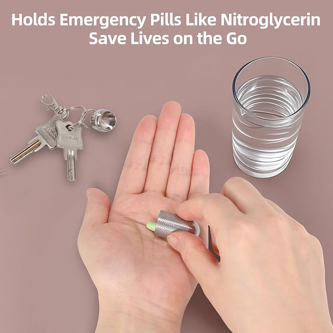Titanium Keychain Pill Holder Waterproof Lightweight Portable Pocket Mini Pill - Image 6