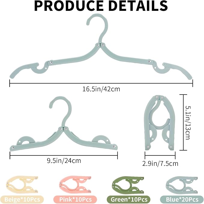 Foldable Travel Hangers, Closets | Lightweight Plastic Hanger Set - Image 4