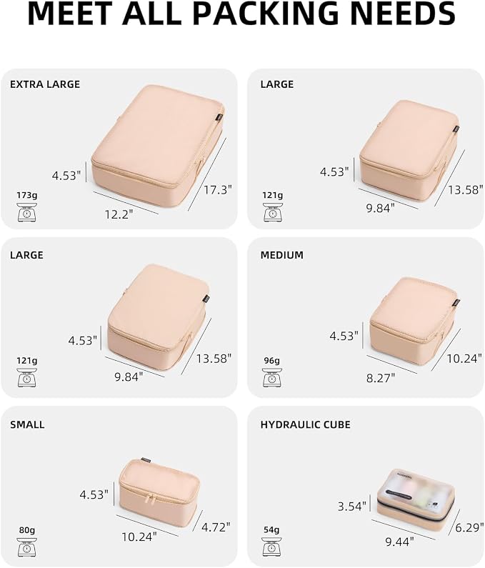 6 Set Compression Packing Cubes - Image 4