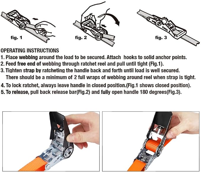 XSTRAP STANDARD Ratchet Tie Down Straps 4 Pk 10 Ft- 300 Lbs Load Cap- 900 Lbs - Image 4