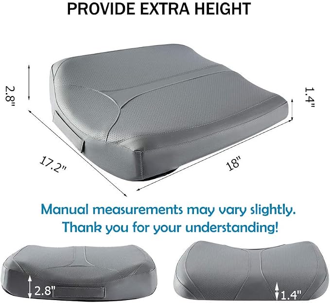 Leather Car Memory Foam Heightening Seat Cushion - Image 6