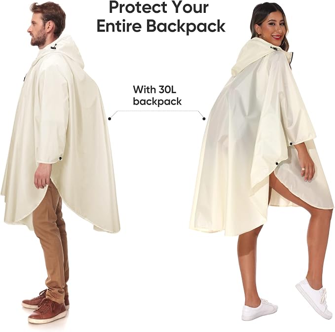 PTEROMY Hooded Rain Poncho for Adult - Image 3