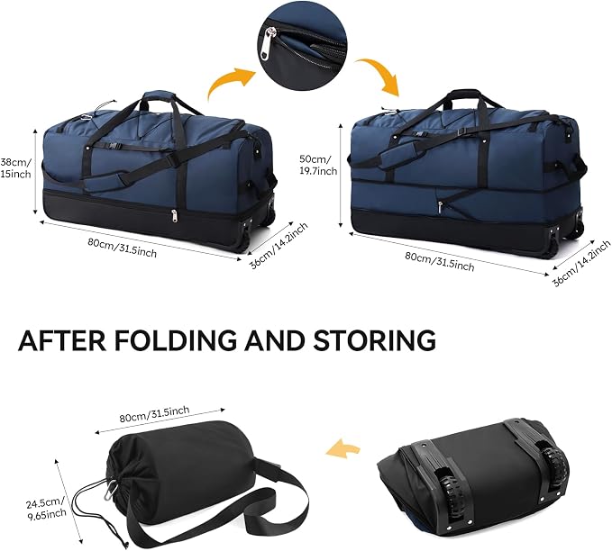 CONTAIL 32" Soft-Sided Rolling Duffle Bag - Image 2