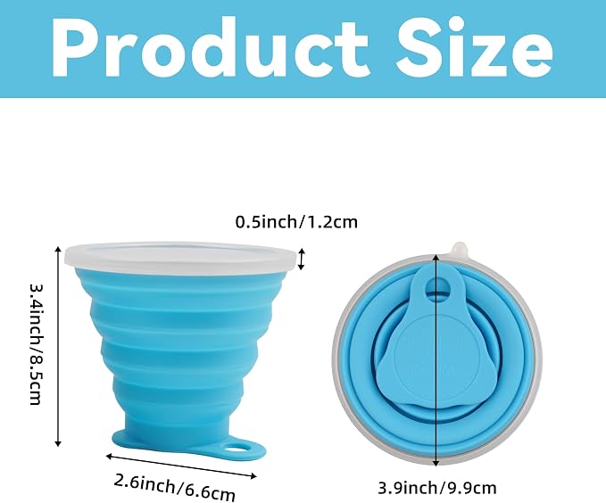 2 Pack Collapsible Silicone Travel Cups - Image 2