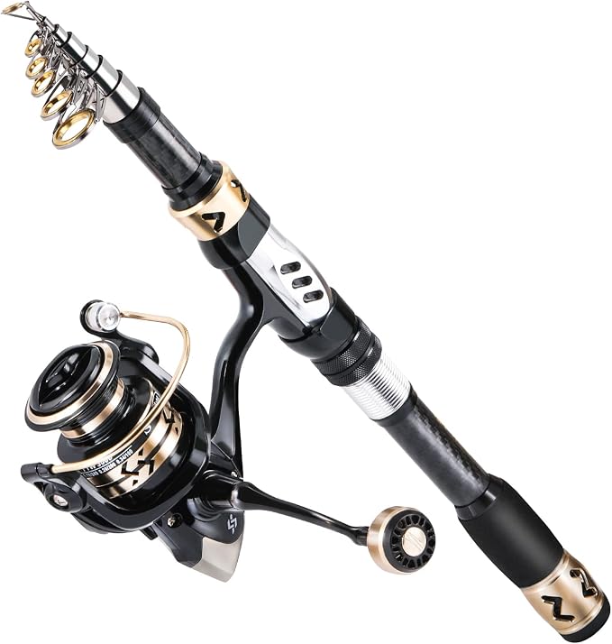 Sougayilang Fishing Pole with Spinning Reel Portable Fishing Rod Reel Combos by Sougayilang