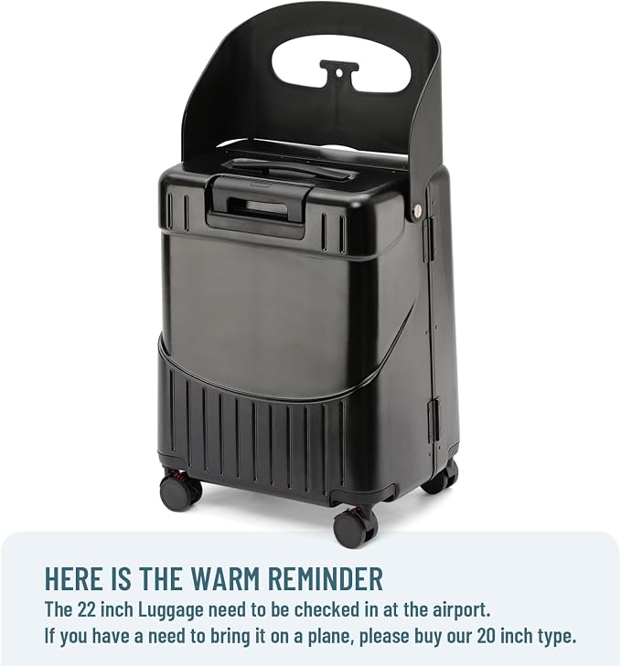 22 Inch TSA Lock Luggage with Seat - Image 3