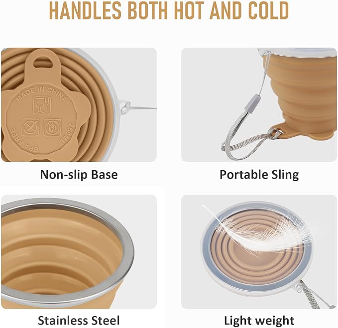 JBER Silicone Collapsible Travel Cup, Silicone Folding Camping Cup - Image 4