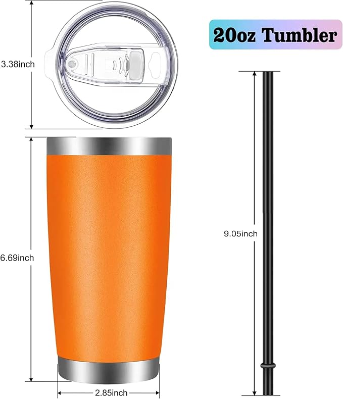 VEGOND 20oz Tumbler with Lid and Straw Stainless Steel Tumbler Cup Vacuum - Image 3
