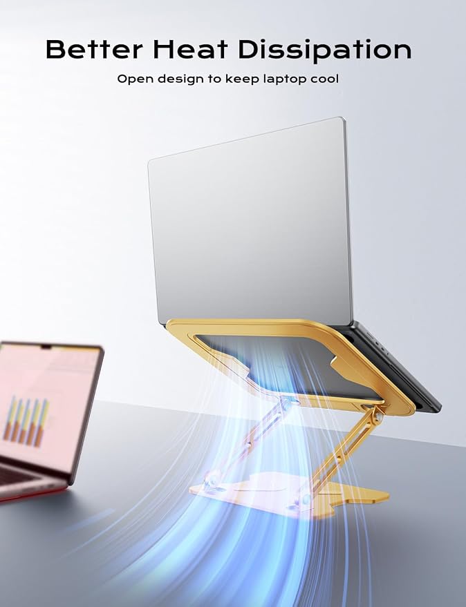 Adjustable Laptop Stand for Desk, Metal Foldable Laptop Riser, Portable Laptop - Image 6