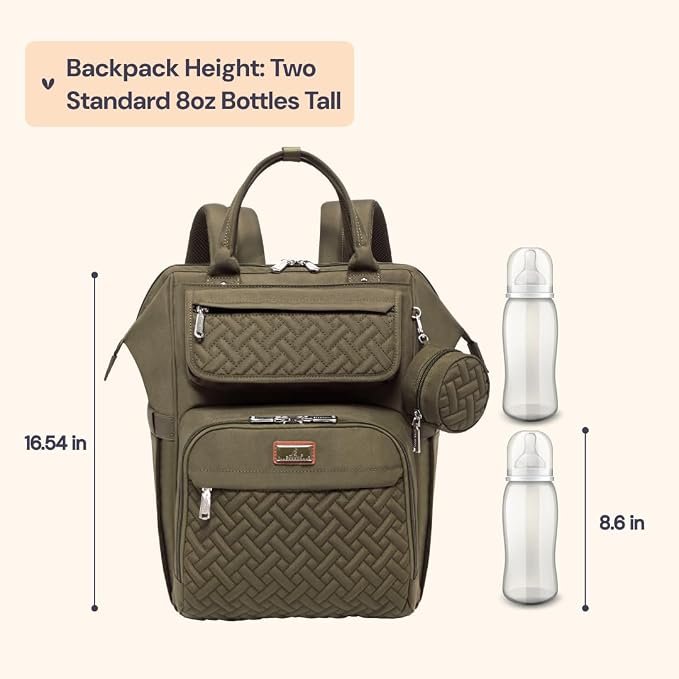 BabbleRoo Diaper Bag Backpack, Stroller Straps & Pacifier Case, Unisex Stylish - Image 2