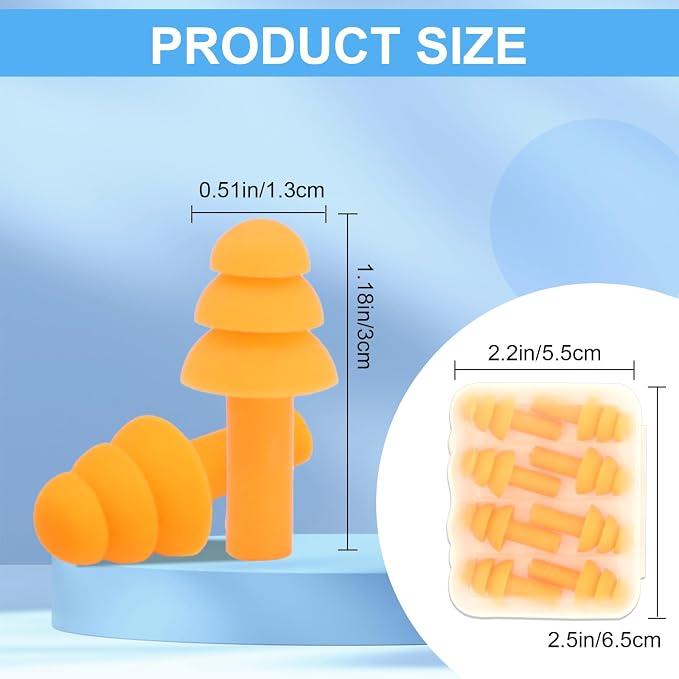 Ear Plugs for Sleeping, 12 Pair Earplugs Noise Canceling Soft Silicone Ear Plug - Image 2