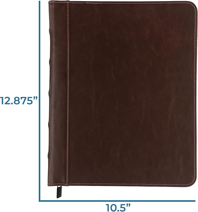 Samsill Vintage Zippered Leather Binder, 1 Inch Round Ring, Letter Size 8.5x11 - Image 4