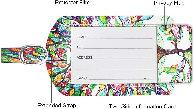 FINTIE 2 Pack Luggage Tags, Leather Name ID Labels - Image 4
