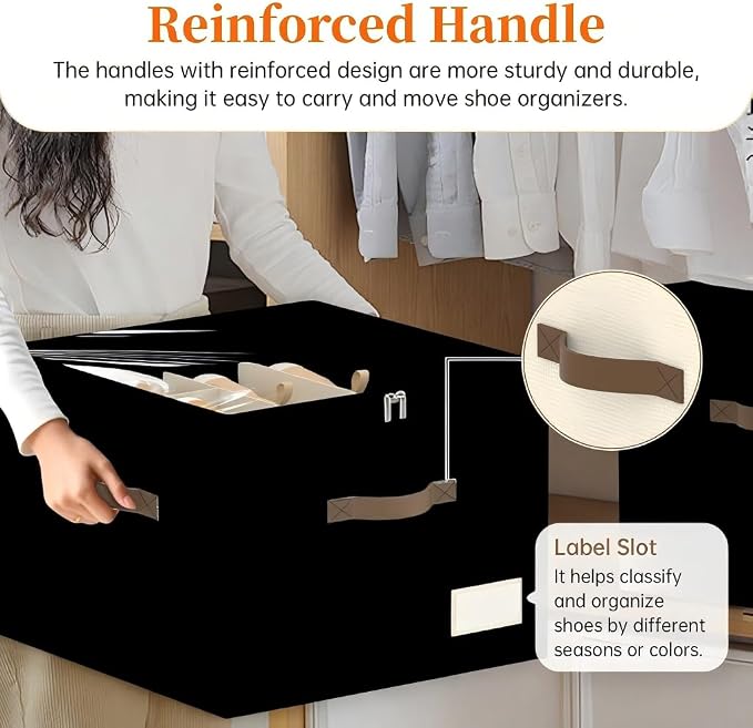 Shoe Organizer for Closet, Foldable Shoe Storage Containers, Fits up to 16 Pairs - Image 5