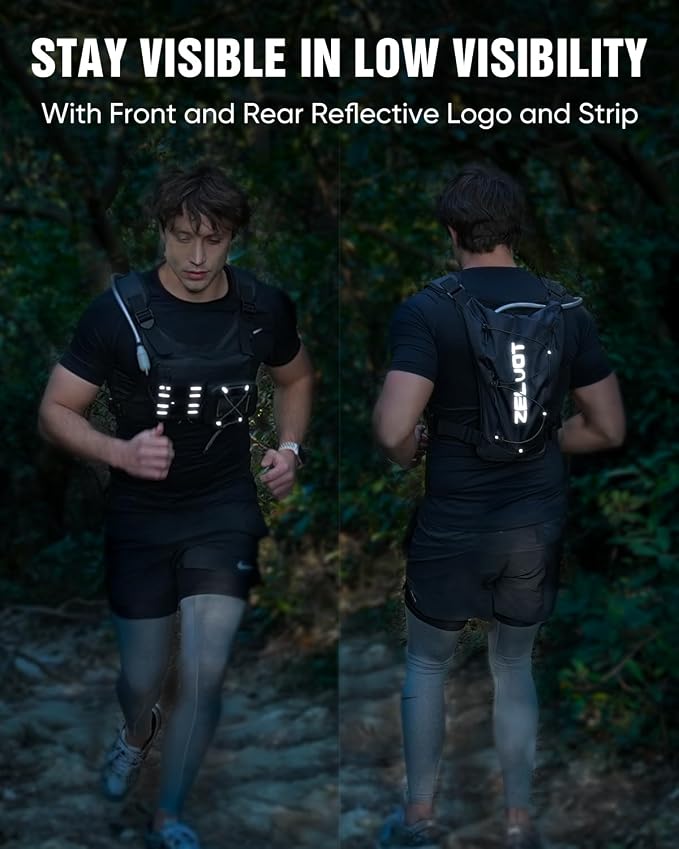 Running Vest with 2L Water Bladder, USA Original Patent, Lightweight Adjustable - Image 4