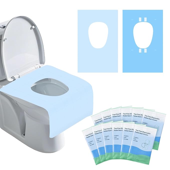 100 Packs Tear-Free Toilet Seat Covers Disposable by Krijuess