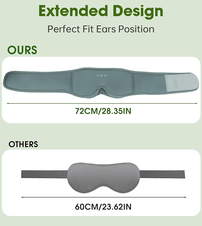 Bamboo Cotton Sleep Mask with Bluetooth Wireless Headphones - Image 4