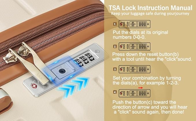 Luggage Sets 4 Piece with TSA Lock Hardside PC+ABS Carry On expandable Suitcase - Image 5