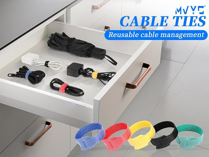 150PCS 8 Inch Cable Ties Reusable Multi-Purpose Wire Ties Cord Organizer - Image 8