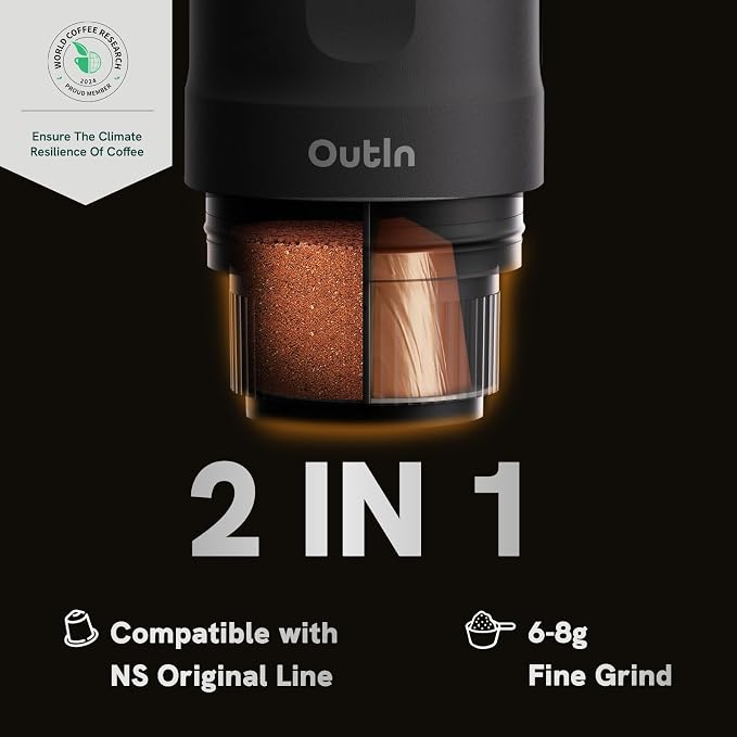OutIn Nano Portable Electric Espresso Machine, Travel Coffee Maker - Image 5