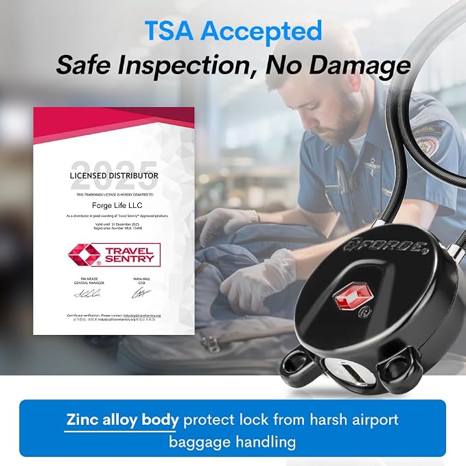 Forge TSA Approved Luggage Locks, Ultra-Secure Dimple Key Travel Lock, Extra - Image 2