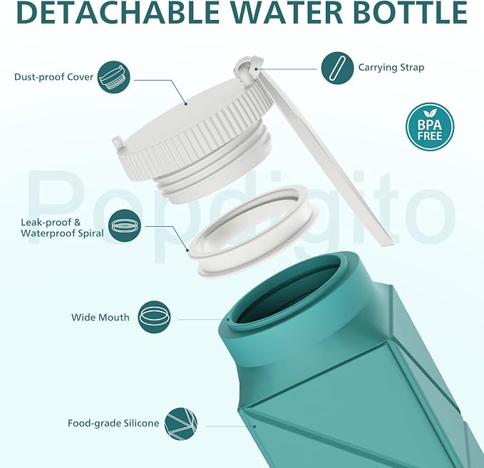 610ml Collapsible Water Bottles Upgrade Foldable Water Bottle BPA Free Reusable - Image 6