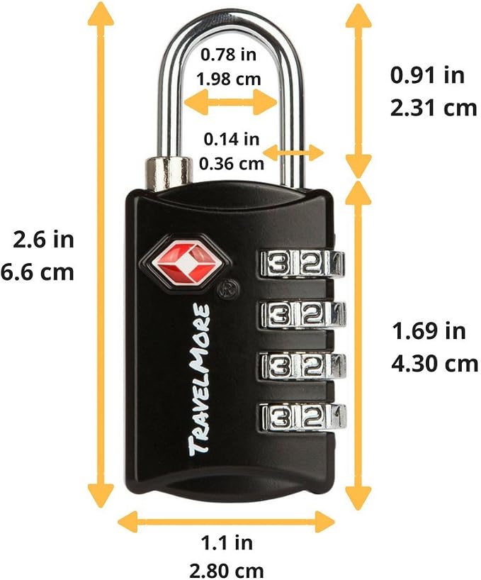TSA Luggage Locks with 4 Digit Combination – Heavy Duty Set Your Own Padlocks - Image 2