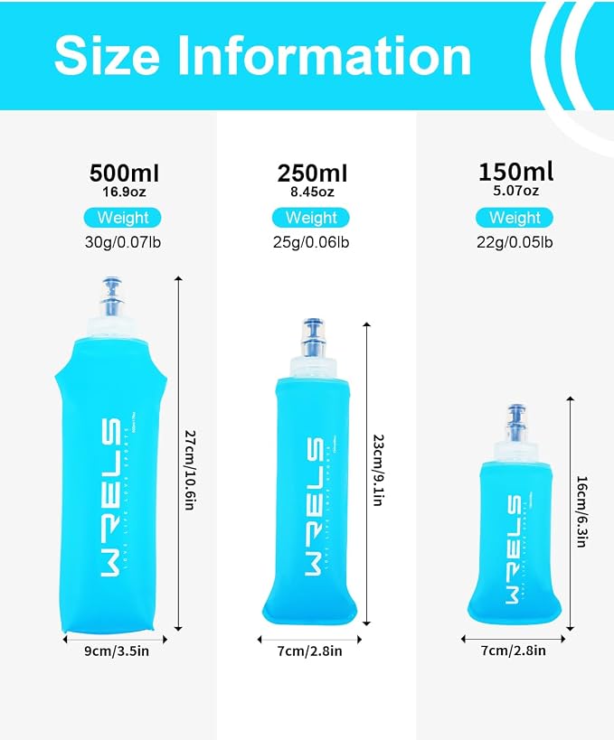 Folding Soft Flask Portable Collapsible Running Lightweight Water Bottle - Image 5