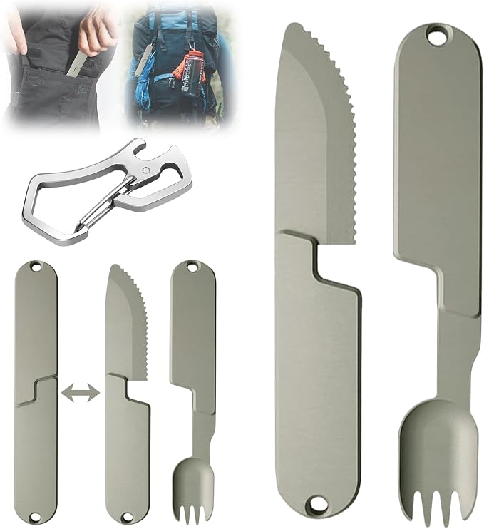 Kopak 2 in 1 Camping Eating Utensils Set, Reusable Magnetic Camping Utensils Set by Unknown