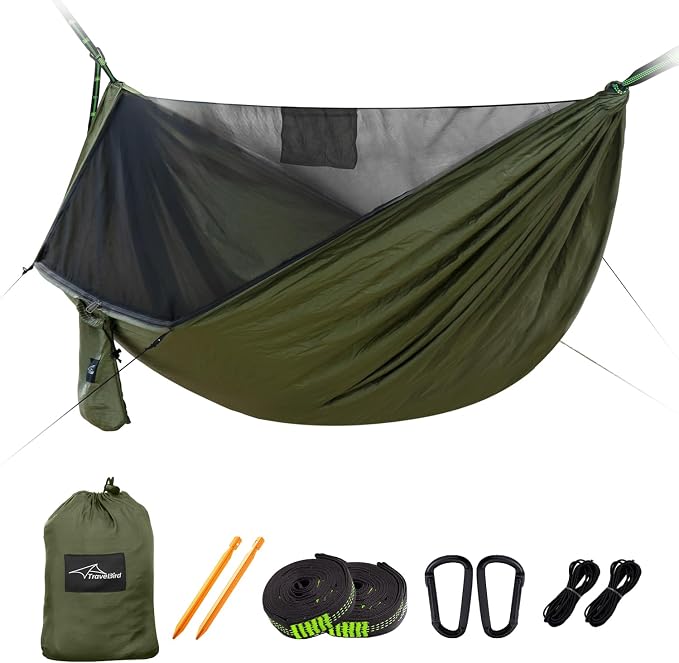 Camping Hammock with Mosquito Net and Ridge Rope, Extra Large by TravelBird