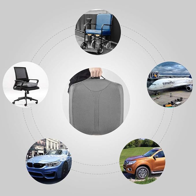 Leather Car Memory Foam Heightening Seat Cushion - Image 8