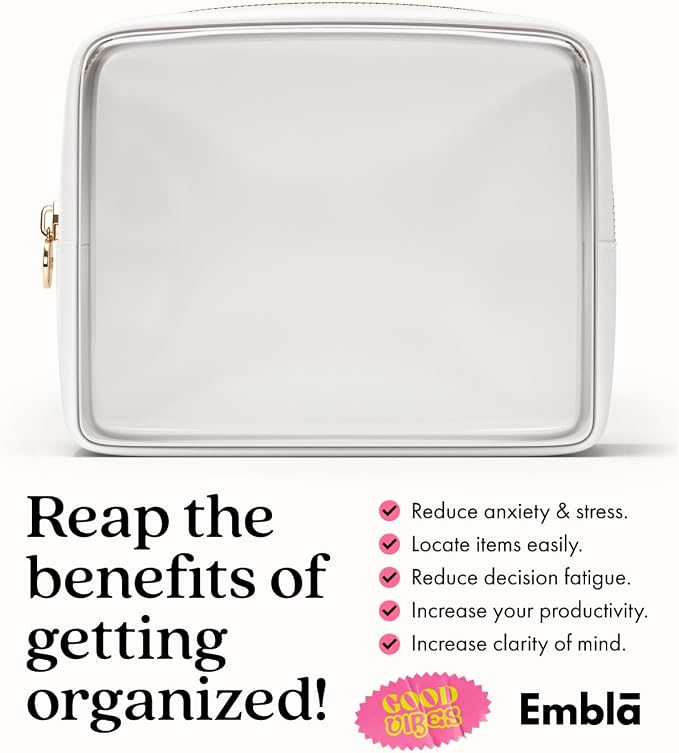 Clear Makeup Bag Zipper Pouch, Transparent Cosmetic Case Organizer, TSA - Image 6